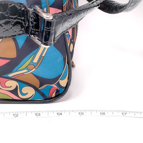 Kathy Van Zeeland Weekender Bag Pink Duffle Floral Flowers Groovy Sixties Hippie - Picture 9 of 9